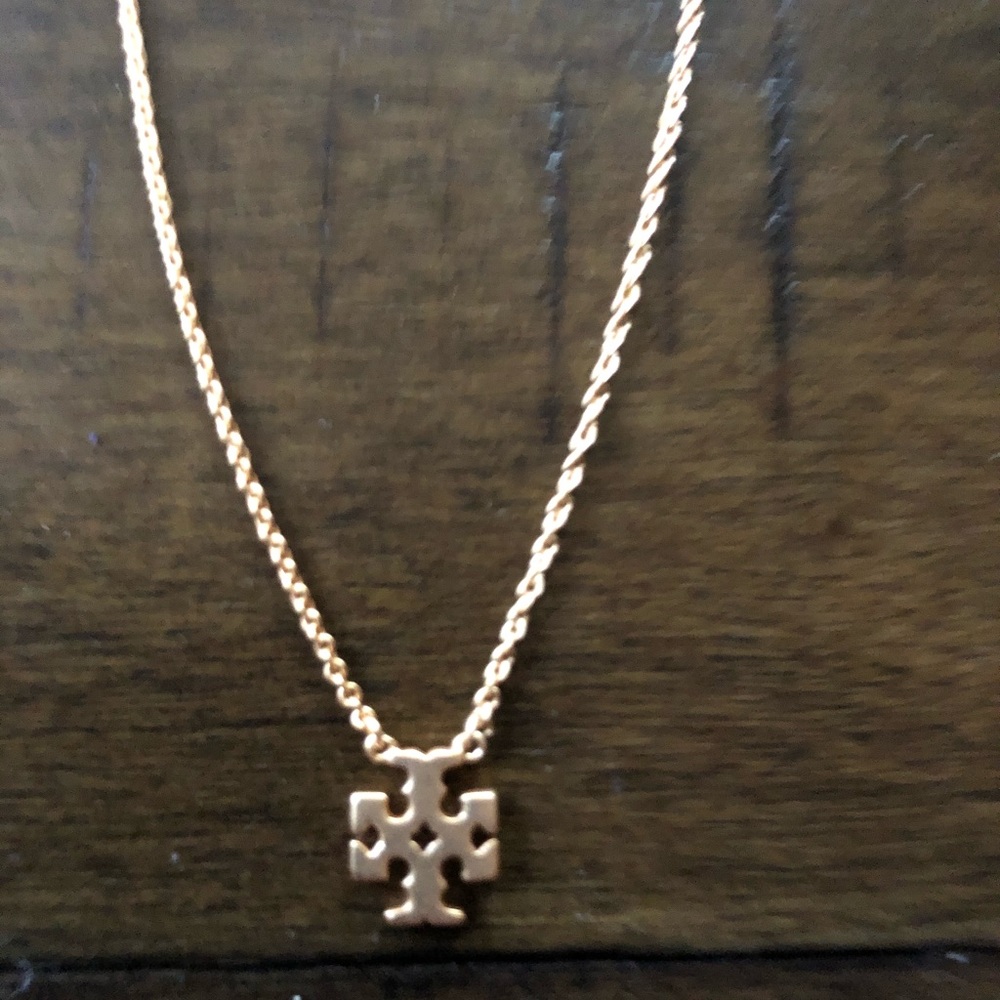 Gold Delicate Logo Choker Pendant Necklace